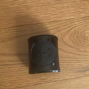 Tory Burch Logo Black Resin Statement Cuff Bracelet